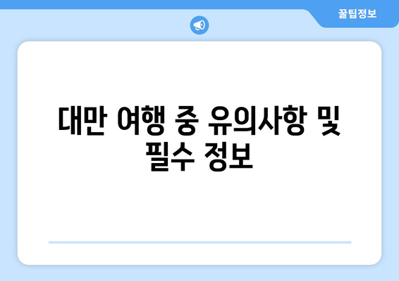 대만 3박4일 여행을 위한 필수 비자 면제 요건 가이드 | 대만 여행, 비자 정보, 관광 팁"